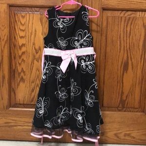 Dress black & white butterflies size 6